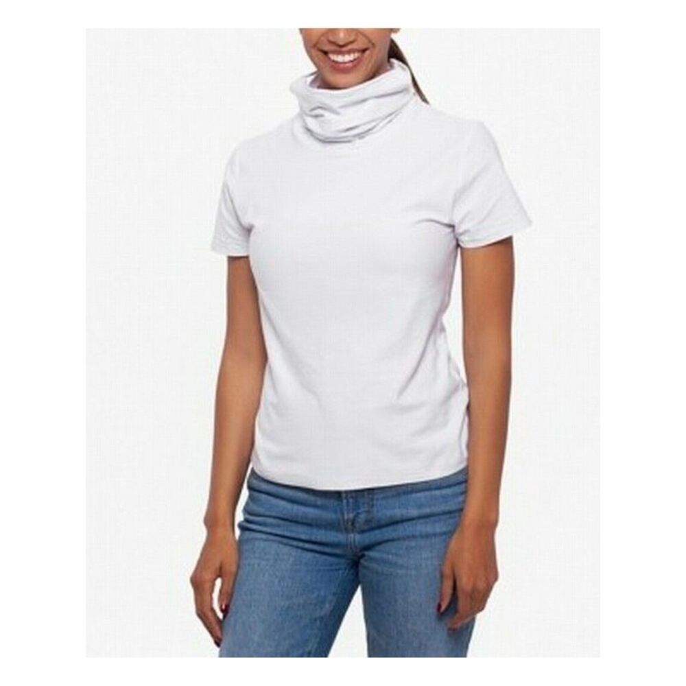 BAM BY BETSY & ADAM Womens White Stretch Short Sleeve Crew Neck Top XS